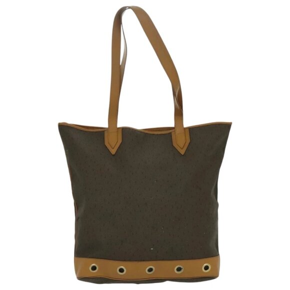 SAINT LAURENT Tote Bag Canvas Gold Brown Auth 95163 - Picture 3 of 15